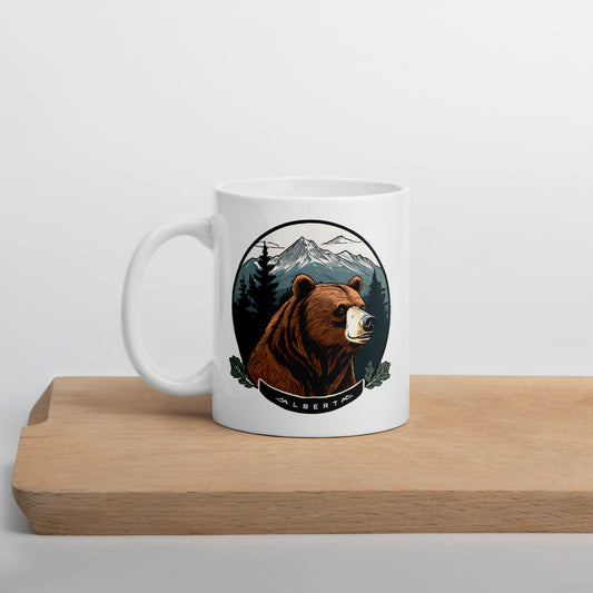 The Great Grizzly Badge | 'True North' | White Glossy Mug