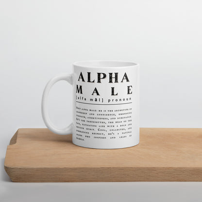 'Alpha Male' | White glossy mug