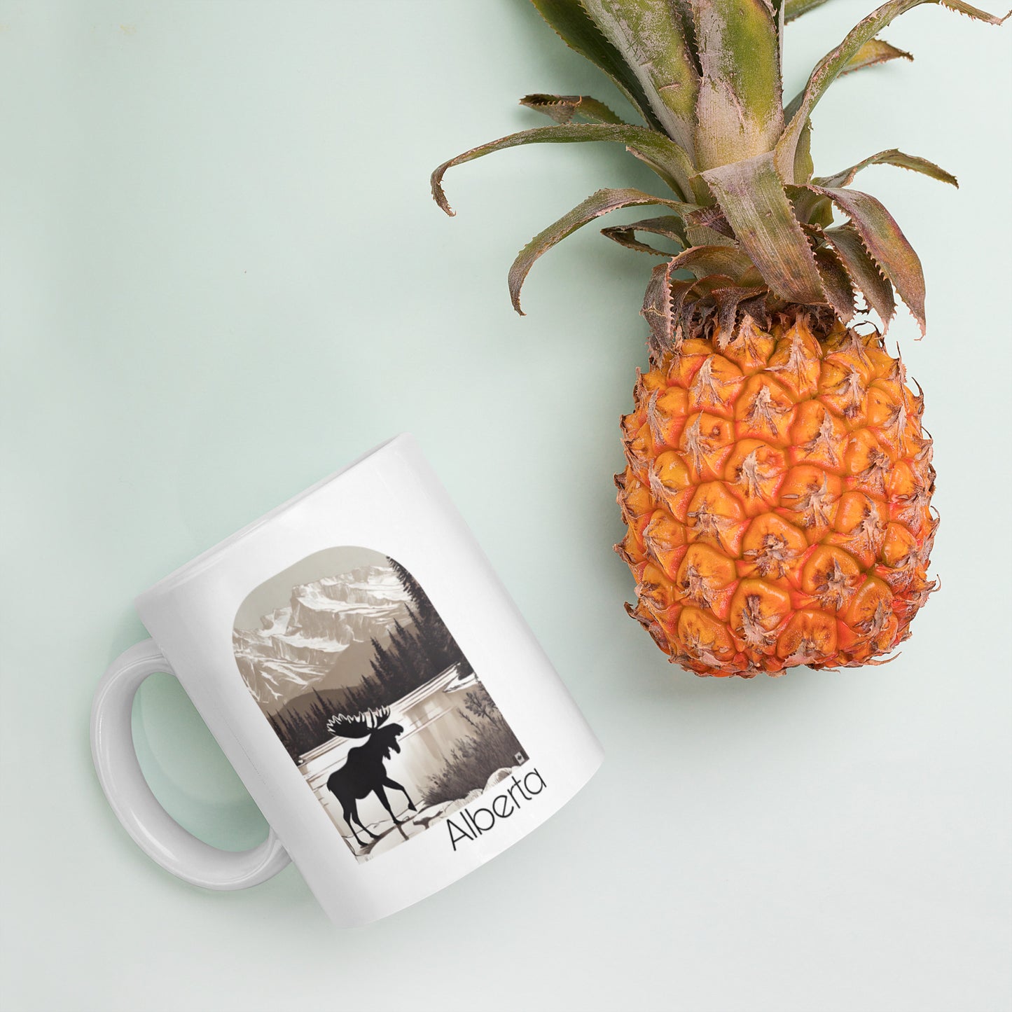 Rocky Ridge Alberta Moose | 'True North' | White Glossy Mug