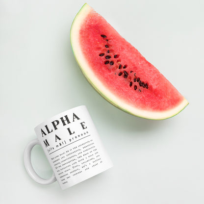 'Alpha Male' | White glossy mug