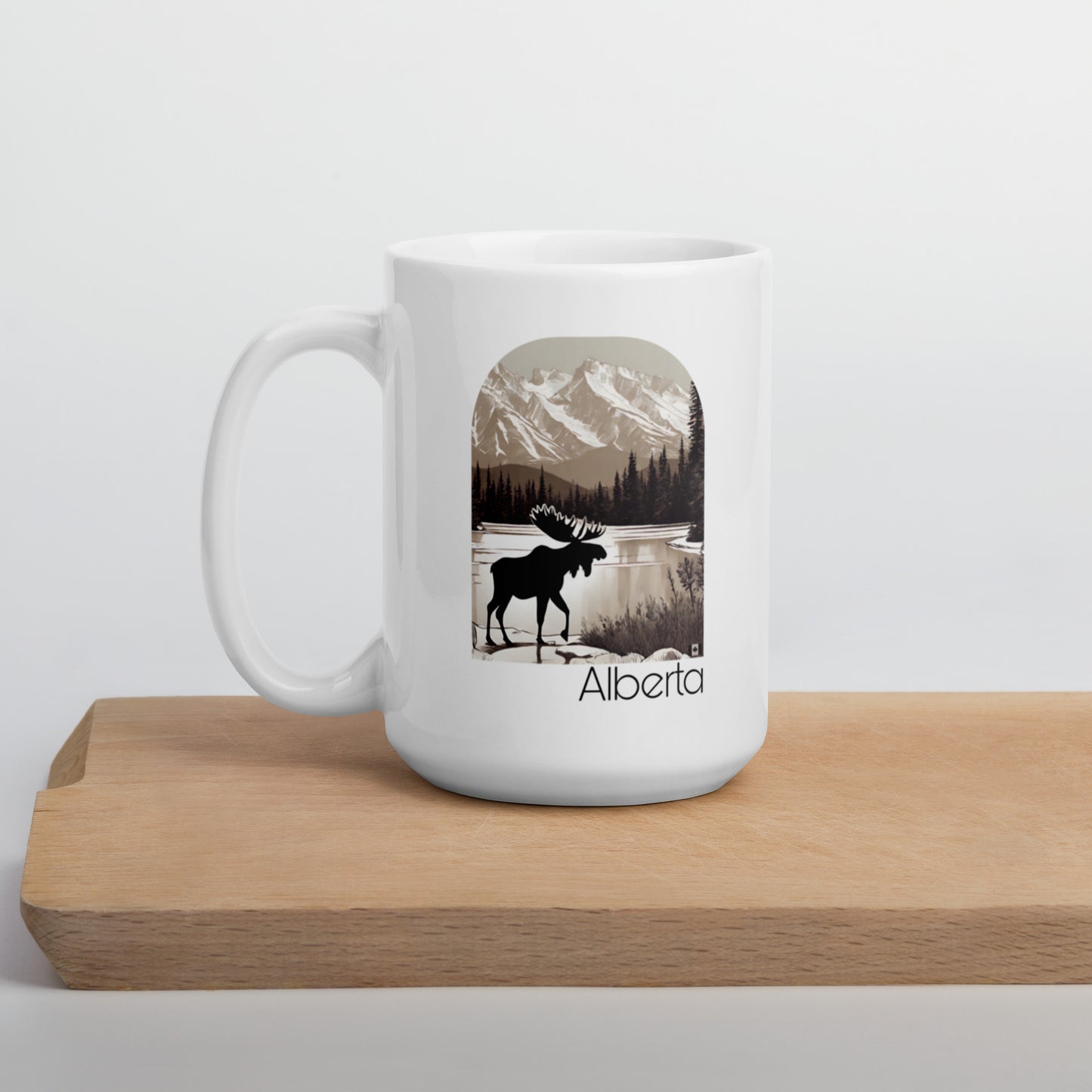 Rocky Ridge Alberta Moose | 'True North' | White Glossy Mug