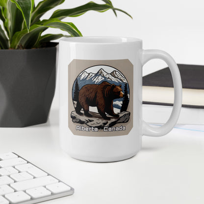 Grizzly Sanctuary | 'True North' | White Glossy Mug