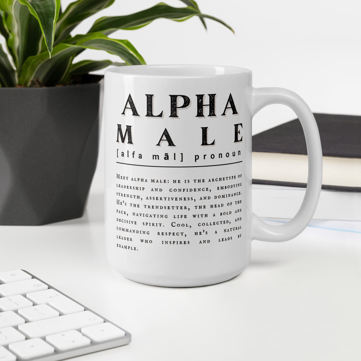 'Alpha Male' | White glossy mug