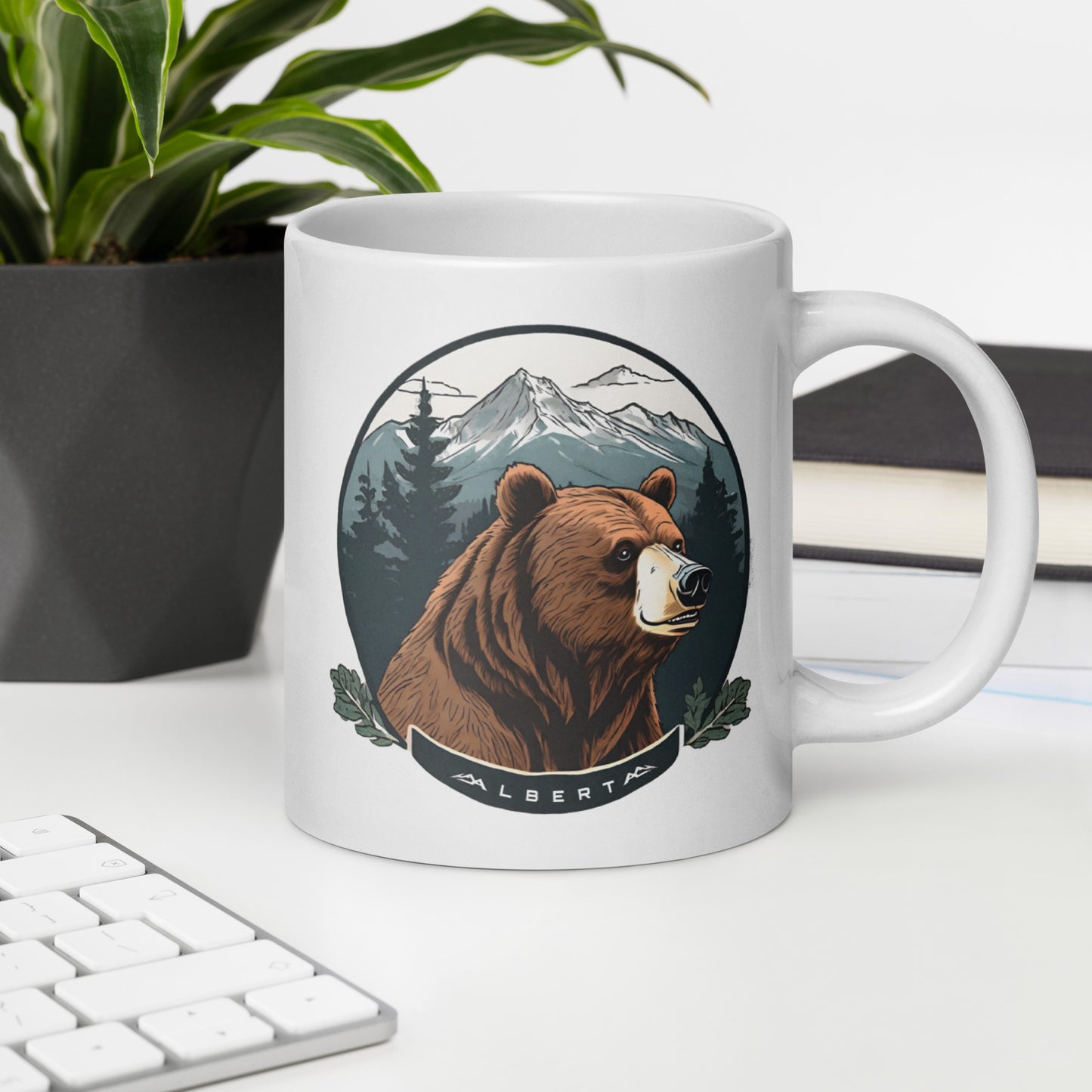 The Great Grizzly Badge | 'True North' | White Glossy Mug